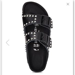 Silver studded black Birkenstock’s